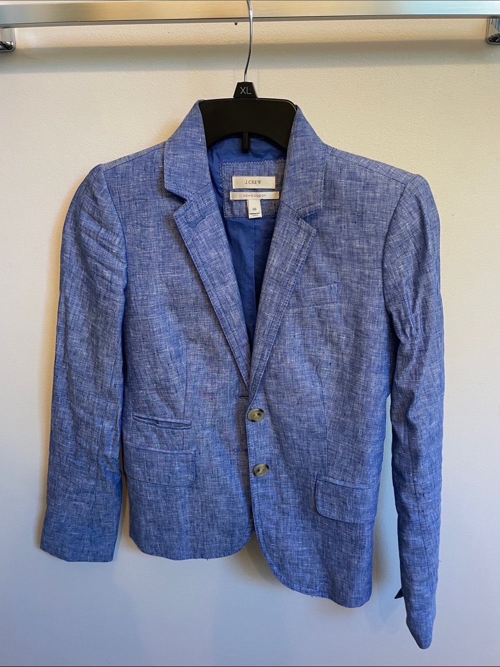 J. Crew Lightweight Blue Linen-Blend Blazer